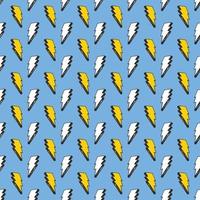 Lightning seamless pattern vector illustration. Hand drawn sketched doodle lightning symbols