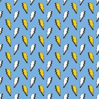 Lightning seamless pattern vector illustration. Hand drawn sketched doodle lightning symbols