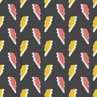 Lightning seamless pattern vector illustration. Hand drawn sketched doodle lightning symbols