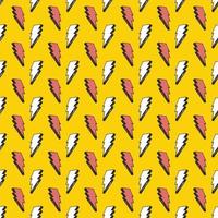 Lightning seamless pattern vector illustration. Hand drawn sketched doodle lightning symbols
