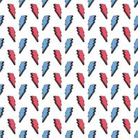 Lightning seamless pattern vector illustration. Hand drawn sketched doodle lightning symbols