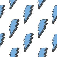 Lightning seamless pattern vector illustration. Hand drawn sketched doodle lightning symbols