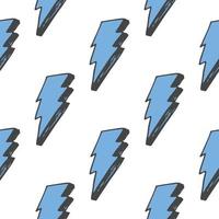 Lightning seamless pattern vector illustration. Hand drawn sketched doodle lightning symbols