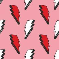 Lightning seamless pattern vector illustration. Hand drawn sketched doodle lightning symbols