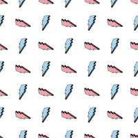 Lightning seamless pattern vector illustration. Hand drawn sketched doodle lightning symbols