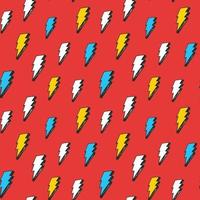 Lightning seamless pattern vector illustration. Hand drawn sketched doodle lightning symbols