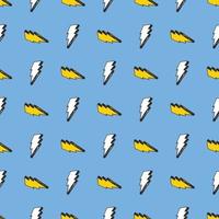 Lightning seamless pattern vector illustration. Hand drawn sketched doodle lightning symbols