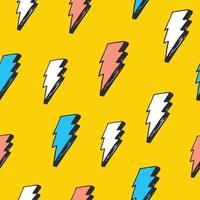 Lightning seamless pattern vector illustration. Hand drawn sketched doodle lightning symbols