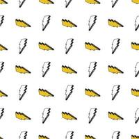 Lightning seamless pattern vector illustration. Hand drawn sketched doodle lightning symbols