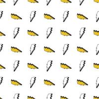 Lightning seamless pattern vector illustration. Hand drawn sketched doodle lightning symbols