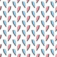 Lightning seamless pattern vector illustration. Hand drawn sketched doodle lightning symbols