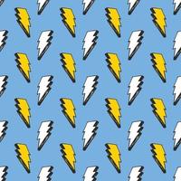 Lightning seamless pattern vector illustration. Hand drawn sketched doodle lightning symbols