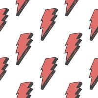 Lightning seamless pattern vector illustration. Hand drawn sketched doodle lightning symbols