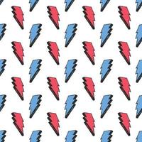 Lightning seamless pattern vector illustration. Hand drawn sketched doodle lightning symbols