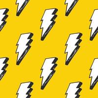 Lightning seamless pattern vector illustration. Hand drawn sketched doodle lightning symbols