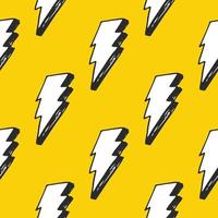 Lightning seamless pattern vector illustration. Hand drawn sketched doodle lightning symbols