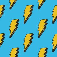 Lightning seamless pattern vector illustration. Hand drawn sketched doodle lightning symbols