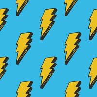 Lightning seamless pattern vector illustration. Hand drawn sketched doodle lightning symbols