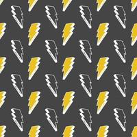 Lightning seamless pattern vector illustration. Hand drawn sketched doodle lightning symbols