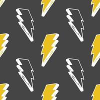 Lightning seamless pattern vector illustration. Hand drawn sketched doodle lightning symbols