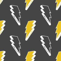 Lightning seamless pattern vector illustration. Hand drawn sketched doodle lightning symbols