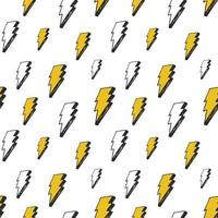 Lightning seamless pattern vector illustration. Hand drawn sketched doodle lightning symbols