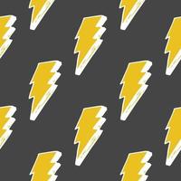 Lightning seamless pattern vector illustration. Hand drawn sketched doodle lightning symbols