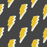 Lightning seamless pattern vector illustration. Hand drawn sketched doodle lightning symbols