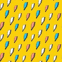 Lightning seamless pattern vector illustration. Hand drawn sketched doodle lightning symbols
