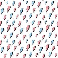 Lightning seamless pattern vector illustration. Hand drawn sketched doodle lightning symbols