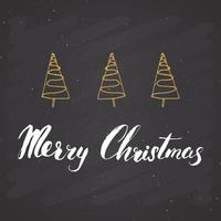 Merry Christmas Calligraphic Lettering. Typographic Greetings Design. Calligraphy Lettering for Holiday Greeting. Hand Drawn Lettering Text Vector illustration