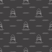 Shark seamless pattern, Hand drawn sketched doodle shark, vector illustration