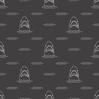 Shark seamless pattern, Hand drawn sketched doodle shark, vector illustration