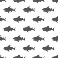 Shark seamless pattern, Hand drawn sketched doodle shark, vector illustration