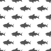 Shark seamless pattern, Hand drawn sketched doodle shark, vector illustration