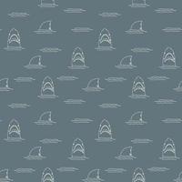 Shark seamless pattern, Hand drawn sketched doodle shark, vector illustration