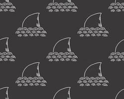 Shark seamless pattern, Hand drawn sketched doodle shark, vector illustration