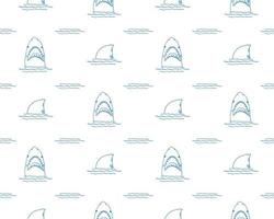 Shark seamless pattern, Hand drawn sketched doodle shark, vector illustration