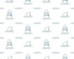 Shark seamless pattern, Hand drawn sketched doodle shark, vector illustration