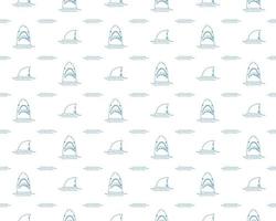 Shark seamless pattern, Hand drawn sketched doodle shark, vector illustration