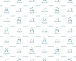 Shark seamless pattern, Hand drawn sketched doodle shark, vector illustration