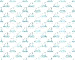 Shark seamless pattern, Hand drawn sketched doodle shark, vector illustration