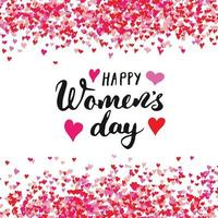 Happy Women's Day Hand letterings set. Holiday grunge textured retro design greeting cards vector illustration