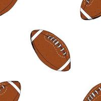 Football, rugby ball seamless pattern hand drawn sketch, vector illustration