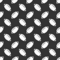 Football, rugby ball seamless pattern hand drawn sketch, vector illustration