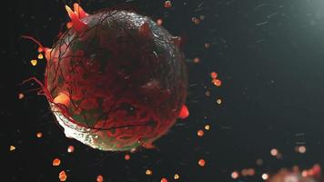 células do corpo. vírus. visualização 3d de animação