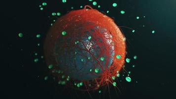 células do corpo. vírus. visualização 3d de animação video