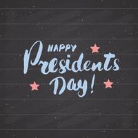 feliz día del presidente vintage usa tarjeta de felicitación, celebración de los estados unidos de américa. letras de la mano, ilustración de vector de diseño retro con textura grunge de vacaciones americanas.