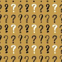 Questions marks seamless pattern. Hand drawn sketched doodle signs, grunge textured retro background. Vintage typography design print, vector illustration