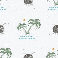 Seamless pattern background with hand drawn palm trees, summer seamless, background, vector illustration